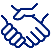 An illustration of two hands shaking.