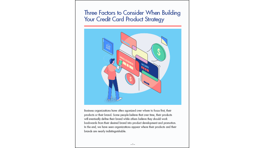 Whitepaper cover with an illustration of a man standing in front of a digital credit card.