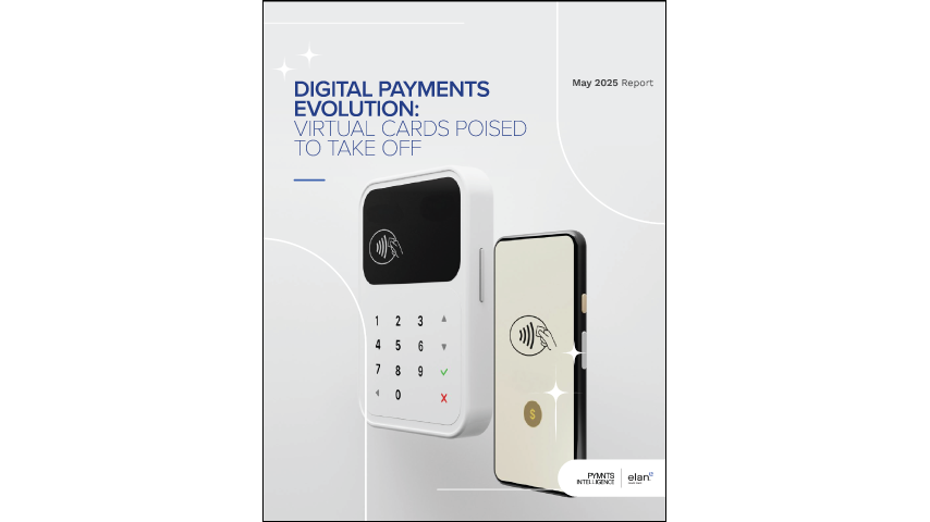 The cover of the report featuring a payment terminal and a cellphone. On the screen of the phone is a money sign and the icon for payments. 