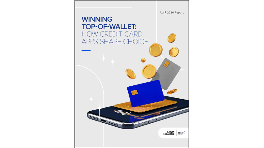 The cover of the report featuring a mobile phone with credit cards and coins falling into it.